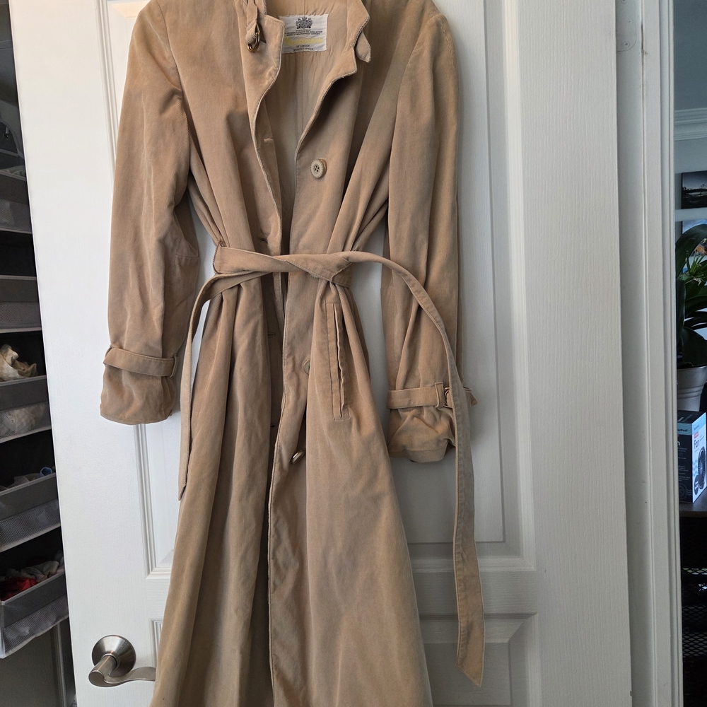Corduroy Tan Women's Trench Coat